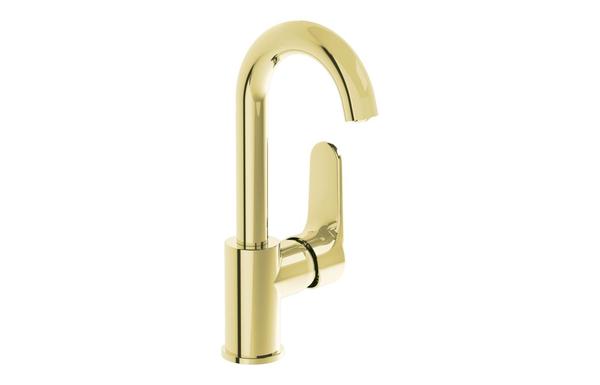 VitrA Root Round Swivel Basin Mixer - Soft Gold